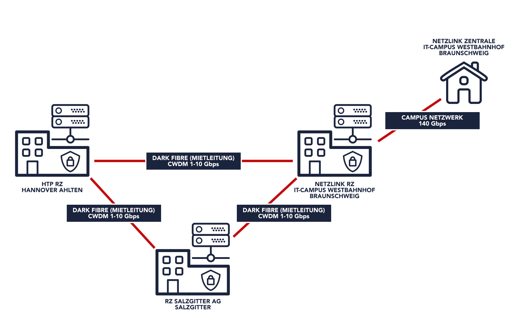 Rechenzentren Cluster von Netzlink