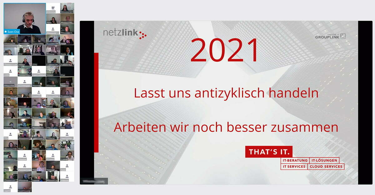 Online Kickoff-Event 2021 von Netzlink ein voller Erfolg.