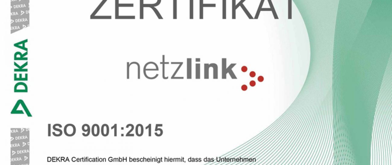 Netzlink ist ISO 9001 zertifiziert